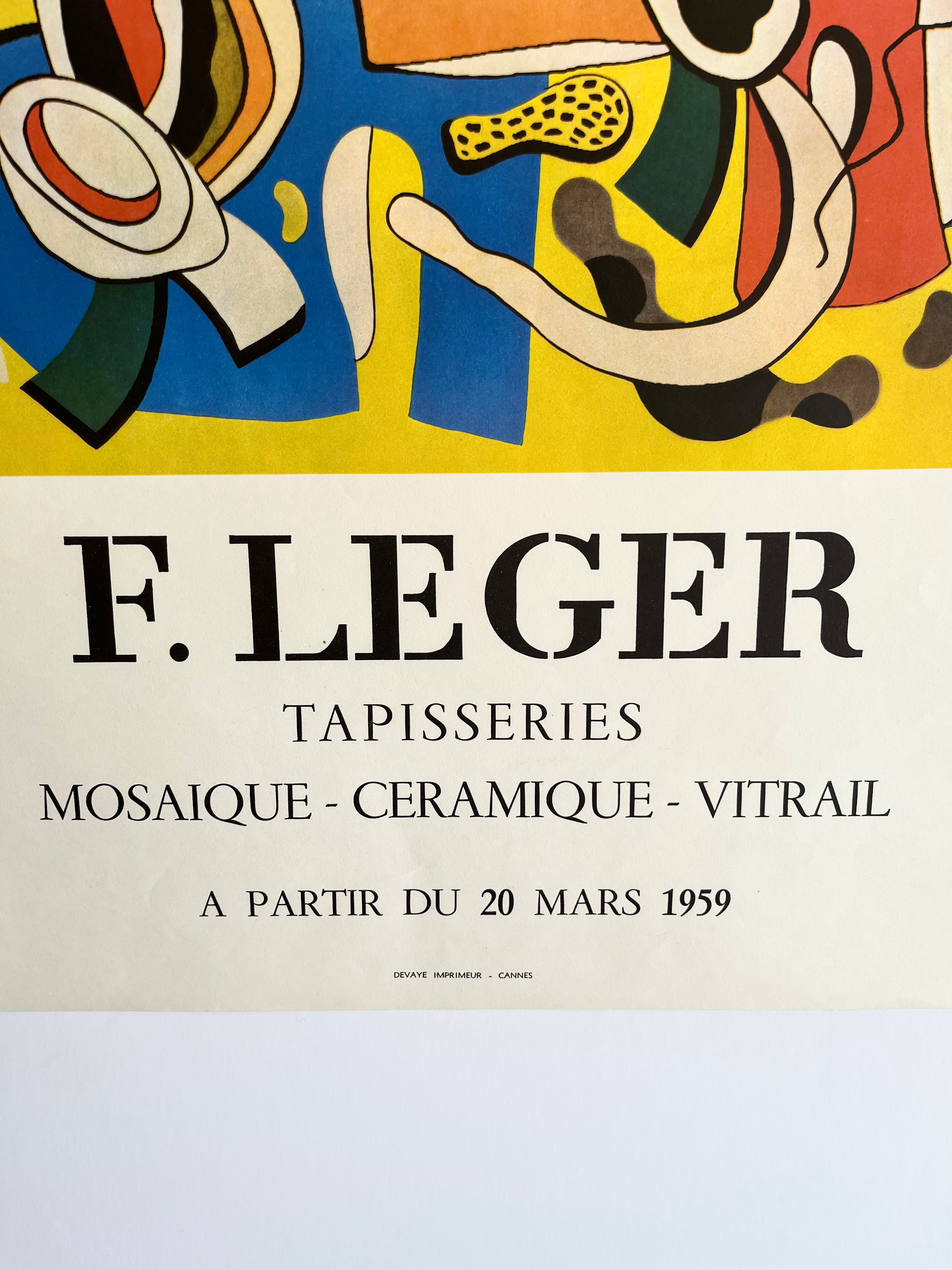 1959 Fernand Leger French Art Exhibition Lithograph
