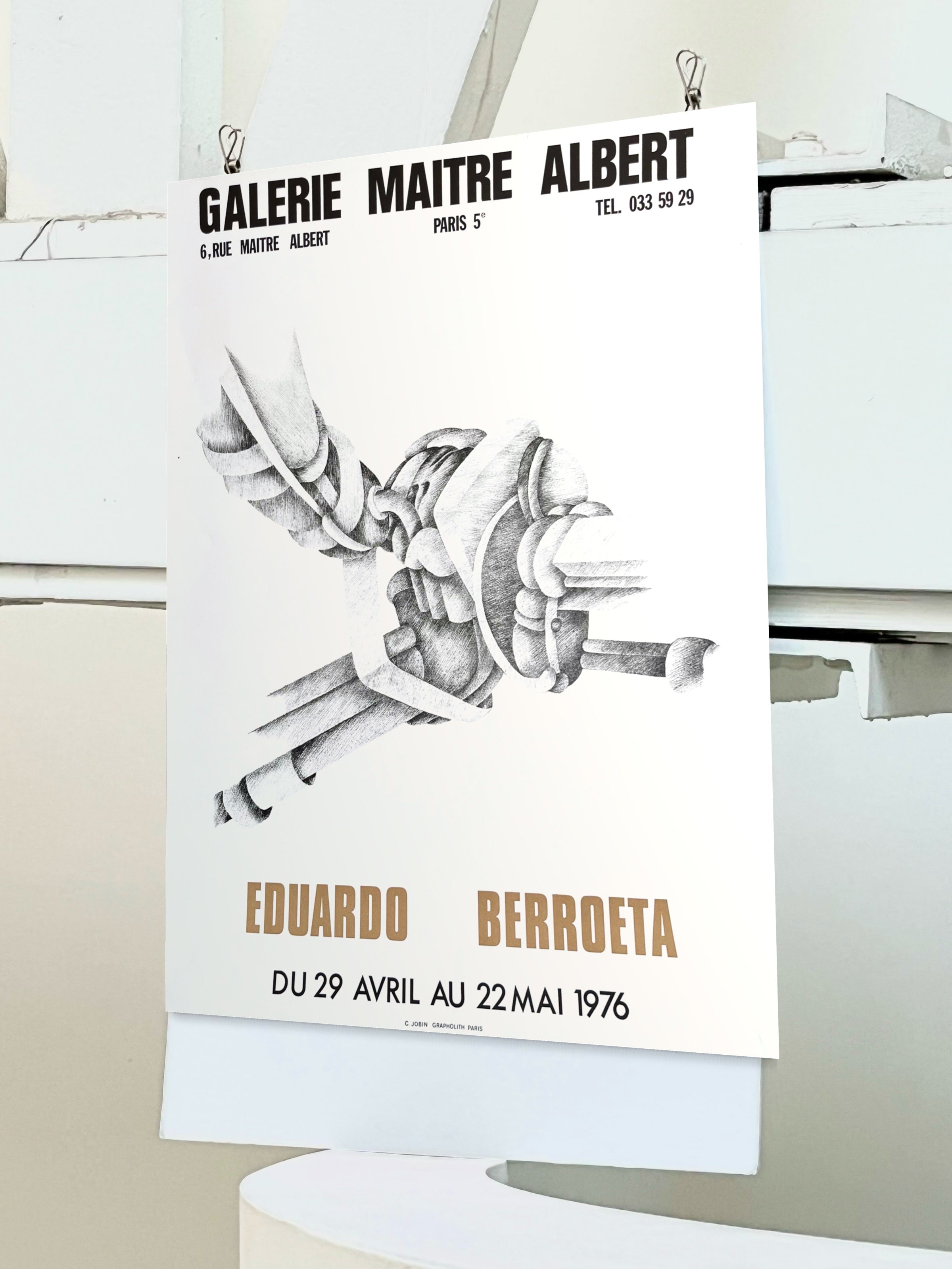 1976 Eduardo Berroeta French Art Exhibition Lithograph