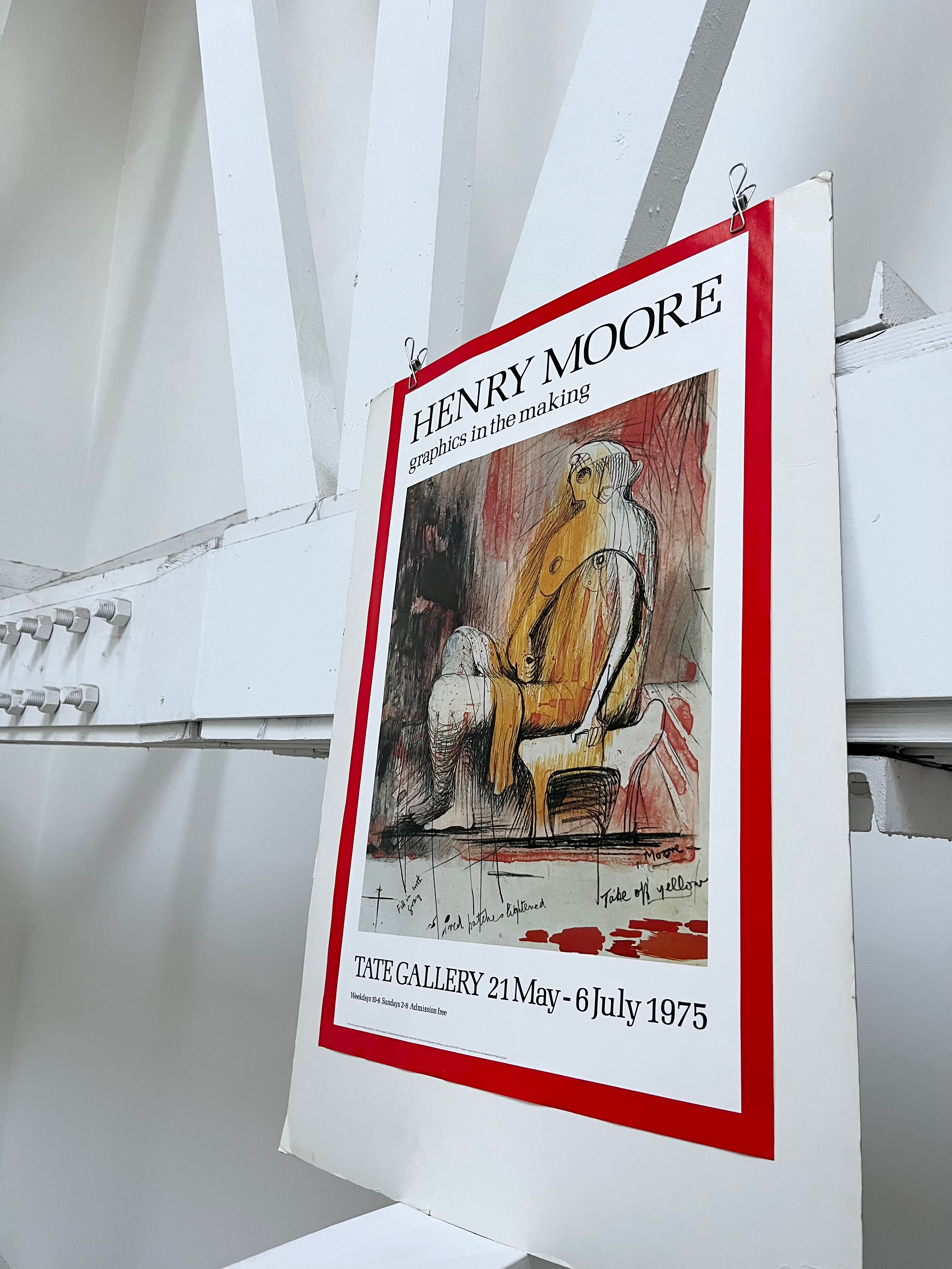 1975 Henry Moore English Art Exhibition Poster
