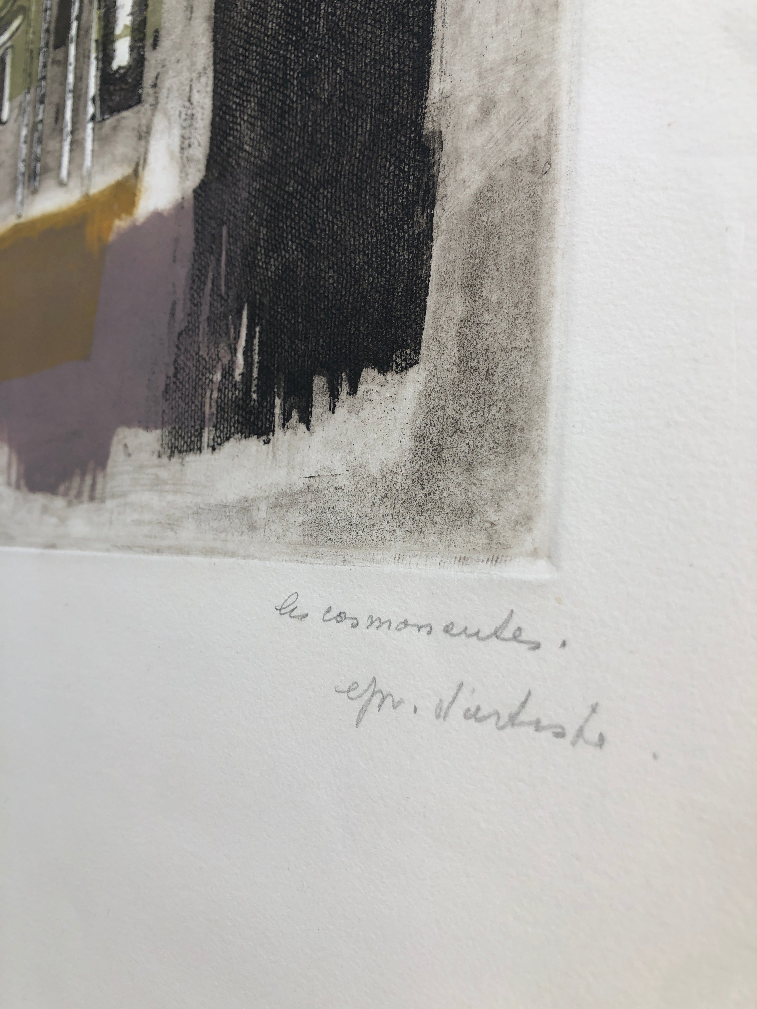 1970s Rene Mels Signed Aquatint Etching