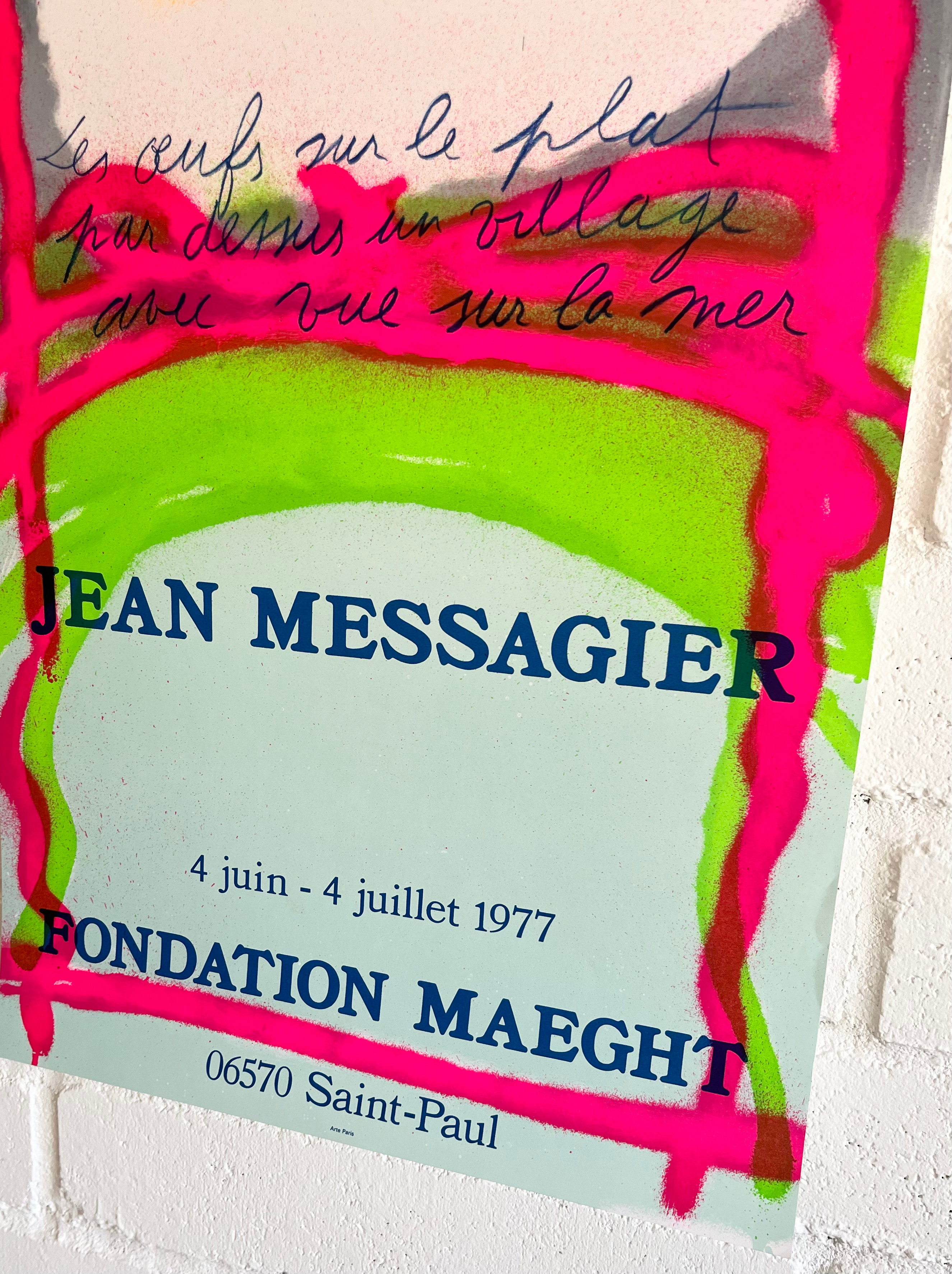 1970s Jean Messagier French Art Exhibition Lithograph