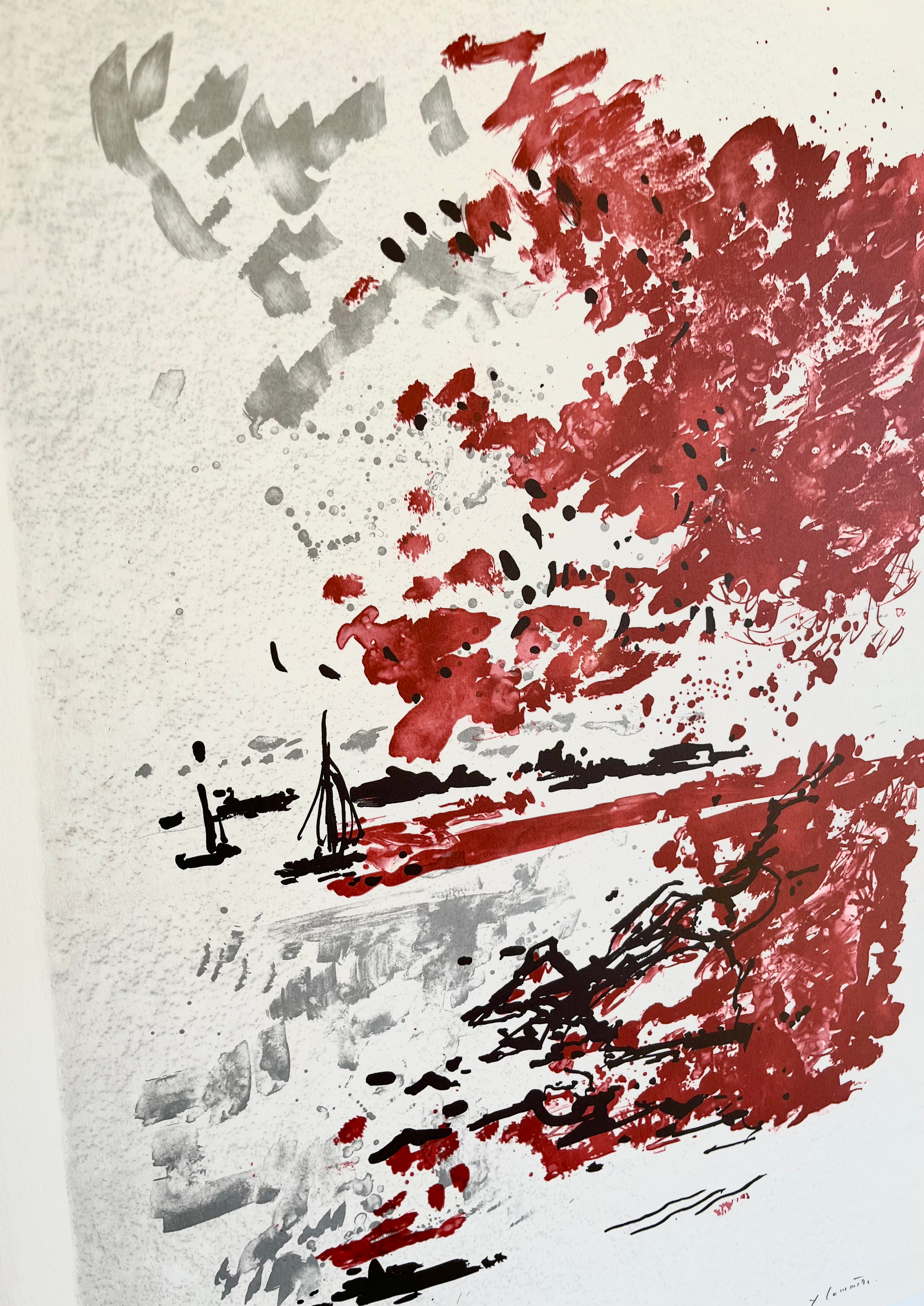 1970s Jean-Yves Commère Signed French Lithograph