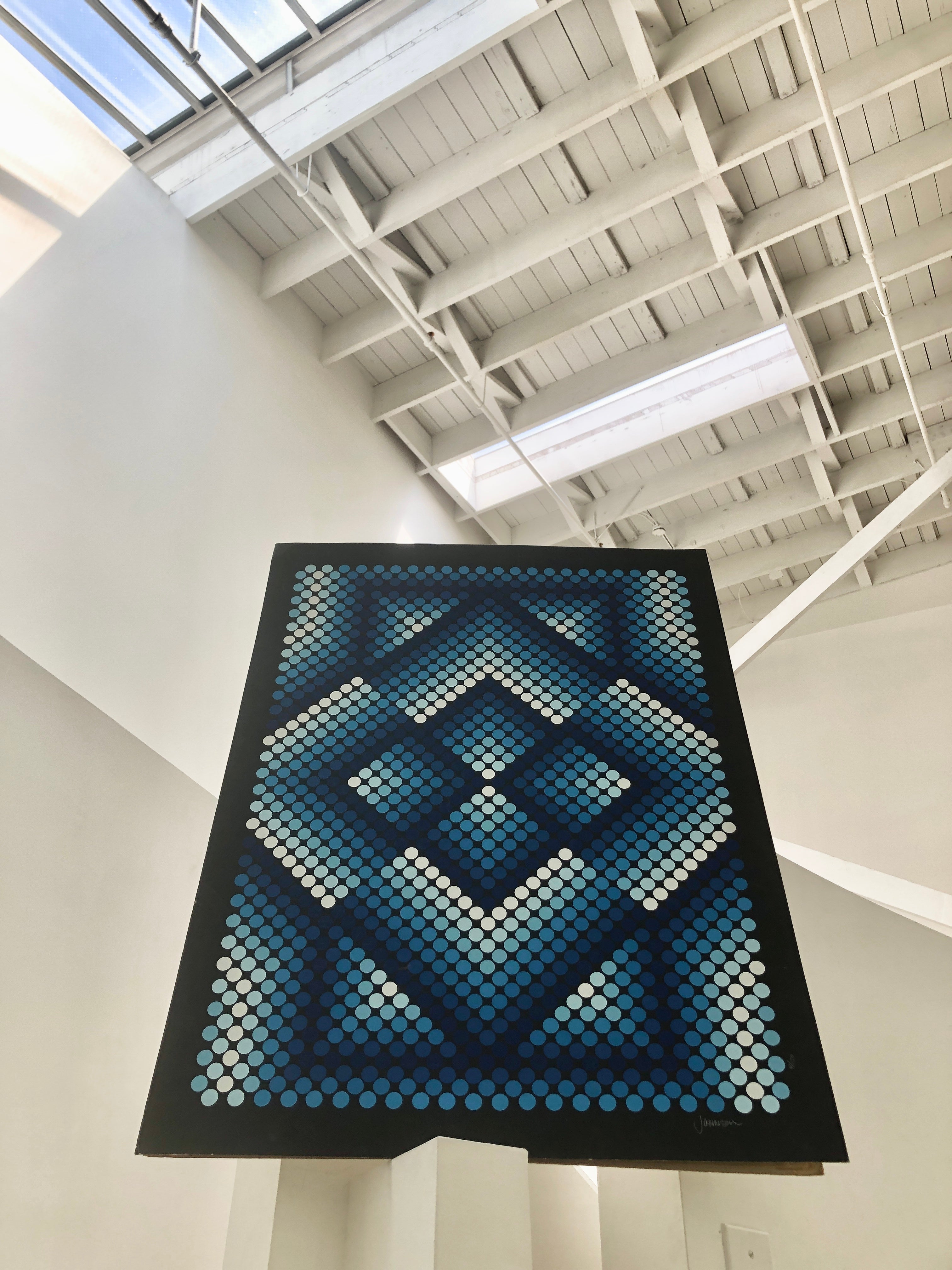 1970s Evelyn B. Johnson Op Art Serigraph
