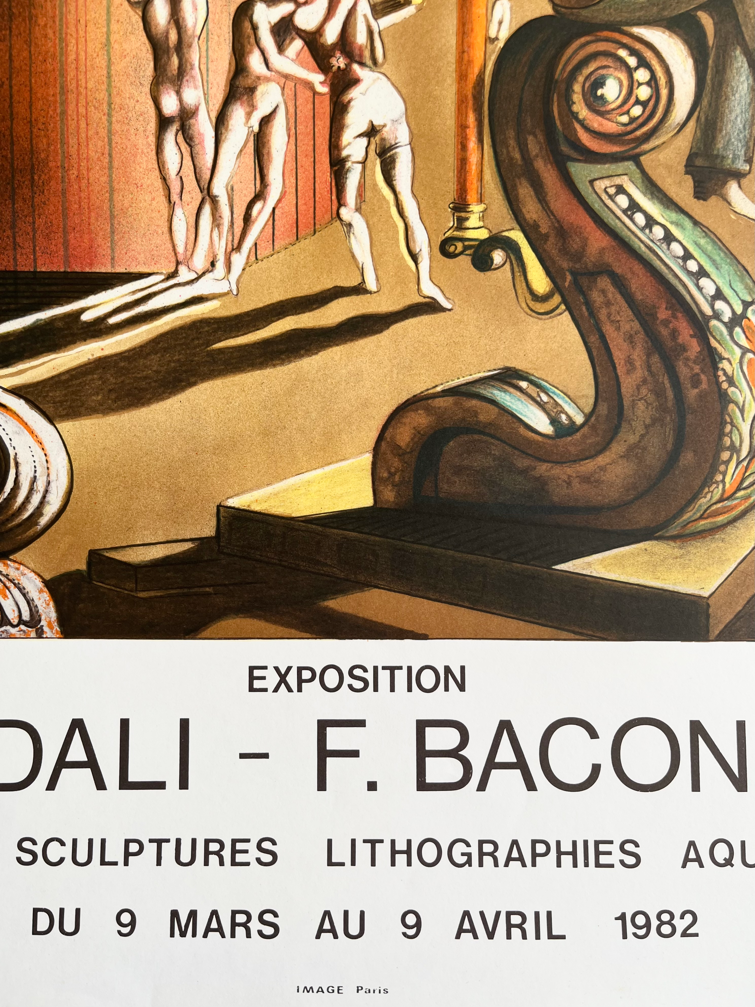 1982 Salvador Dali & Francis Bacon French Art Exhibition Lithograph
