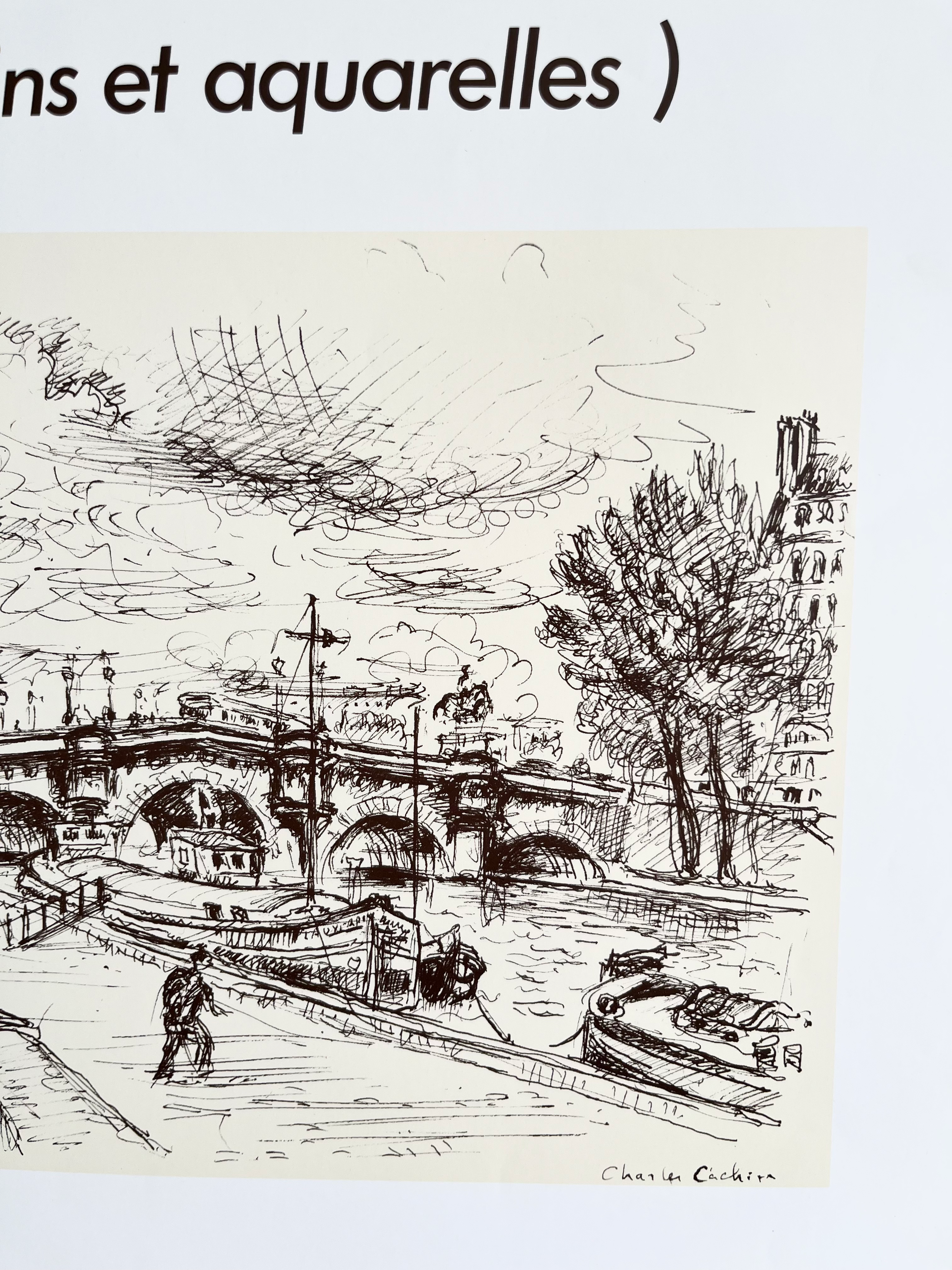 1985 Charles Cachin French Art Exhibition Print