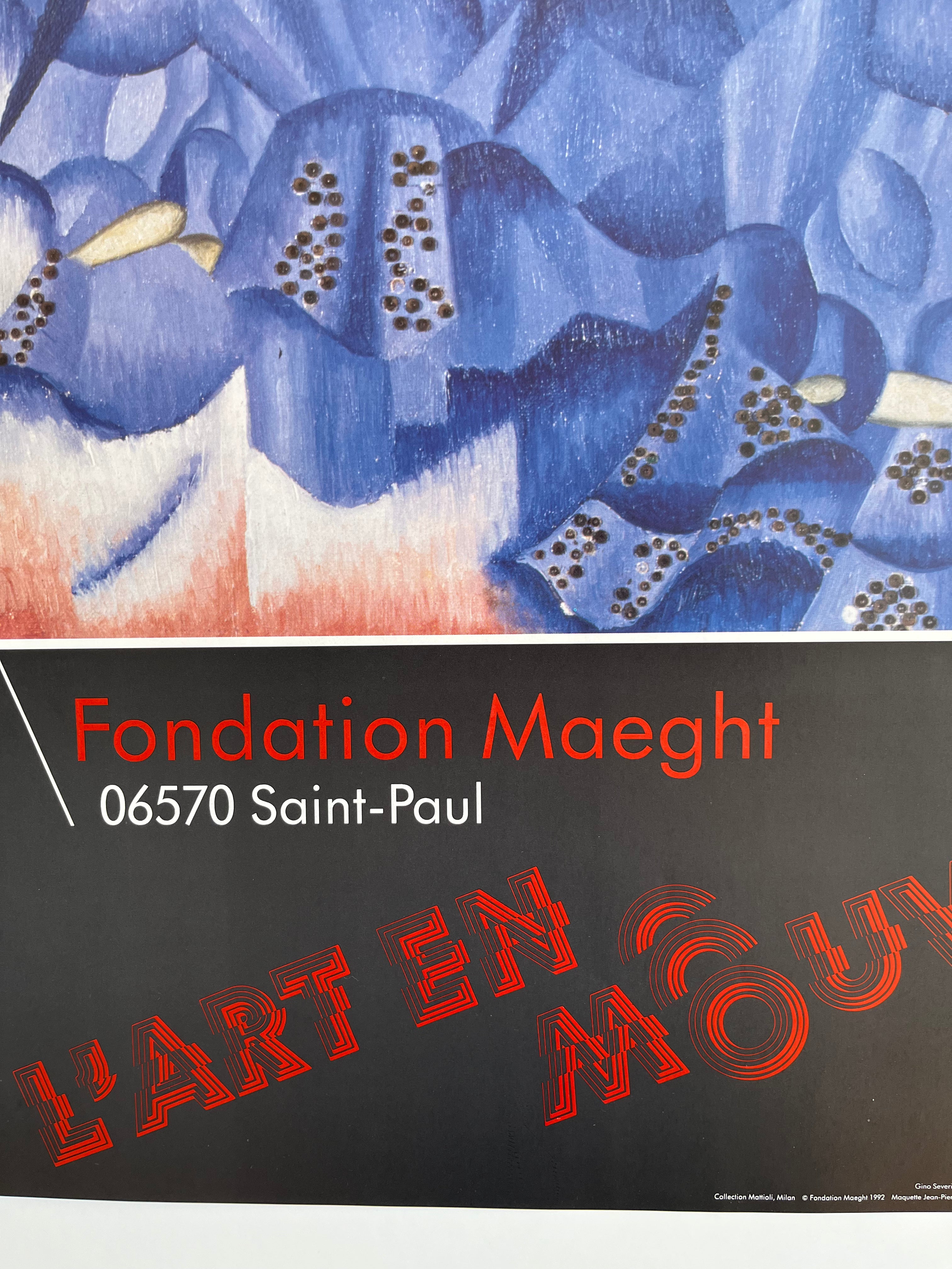 1992 Gino Severini French Art Exhibition Print Closeup Base