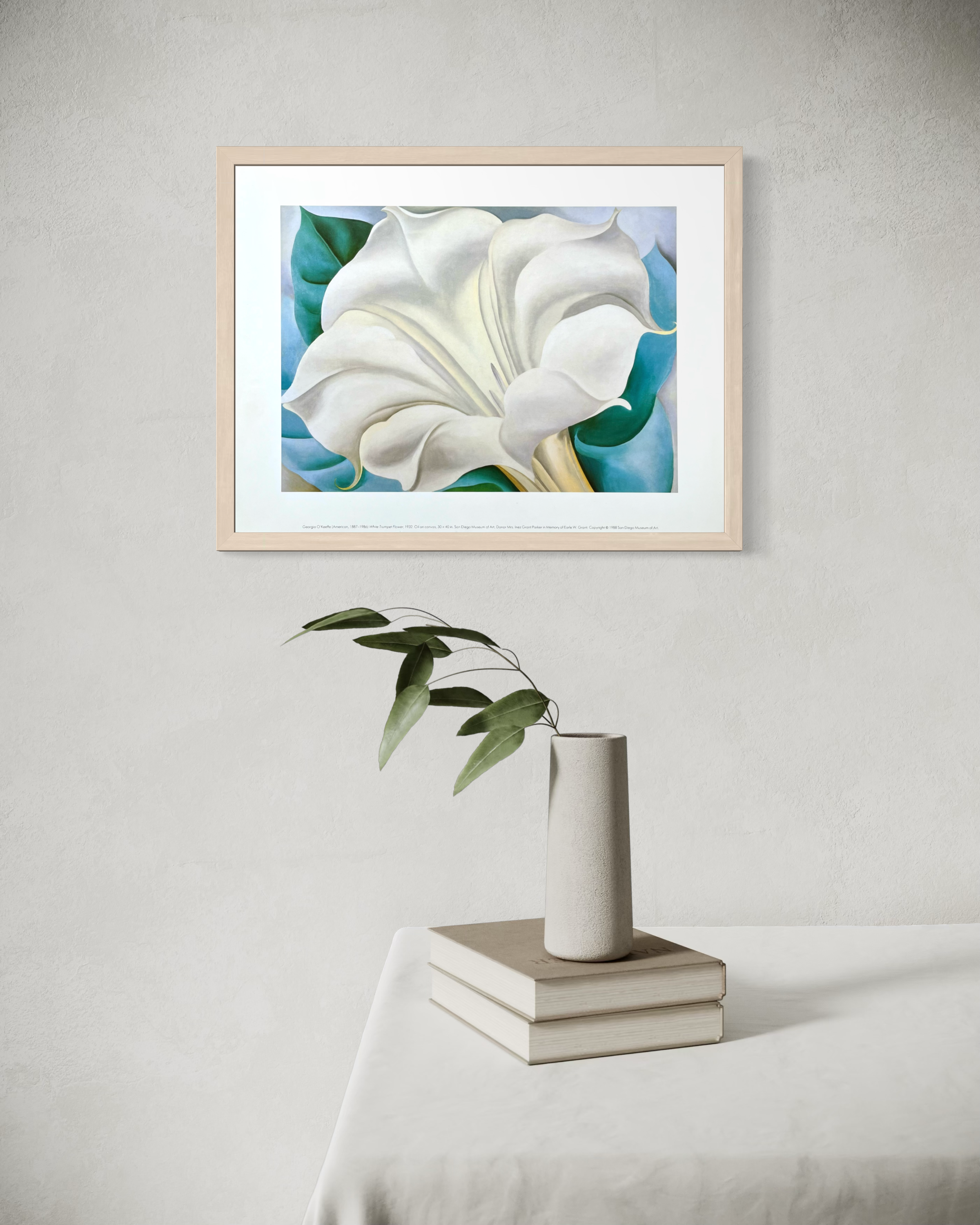 1988 Georgia O'Keeffe 'White Trumpet Flower' German Art Print