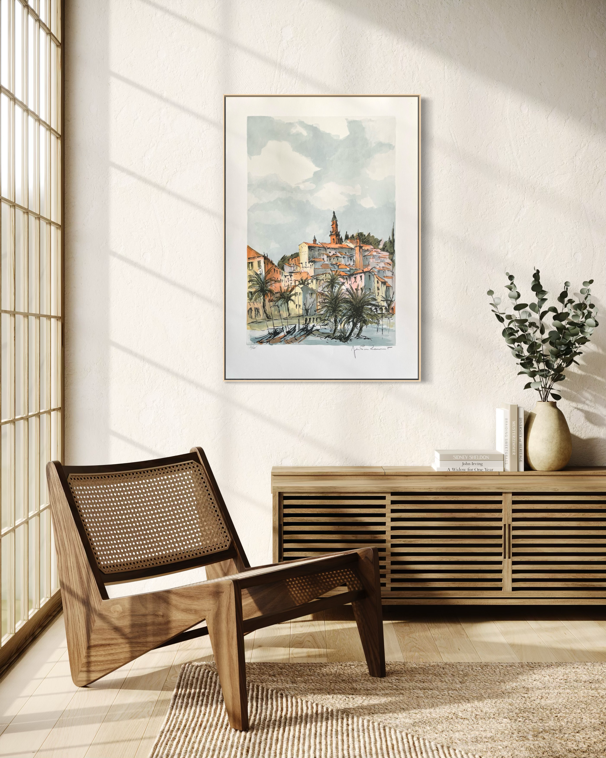 1970s Jean Pierre Laurent Signed French Lithograph